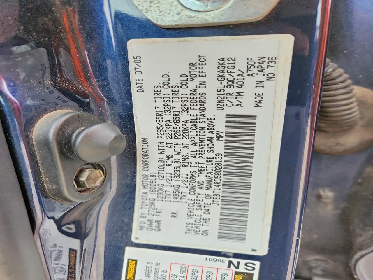 2005 Toyota 4runner SR5