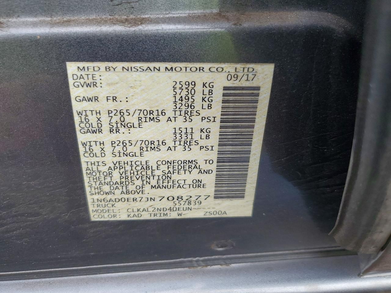 2018 Nissan Frontier s