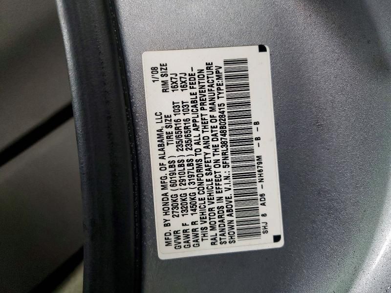 2008 Honda Odyssey exl