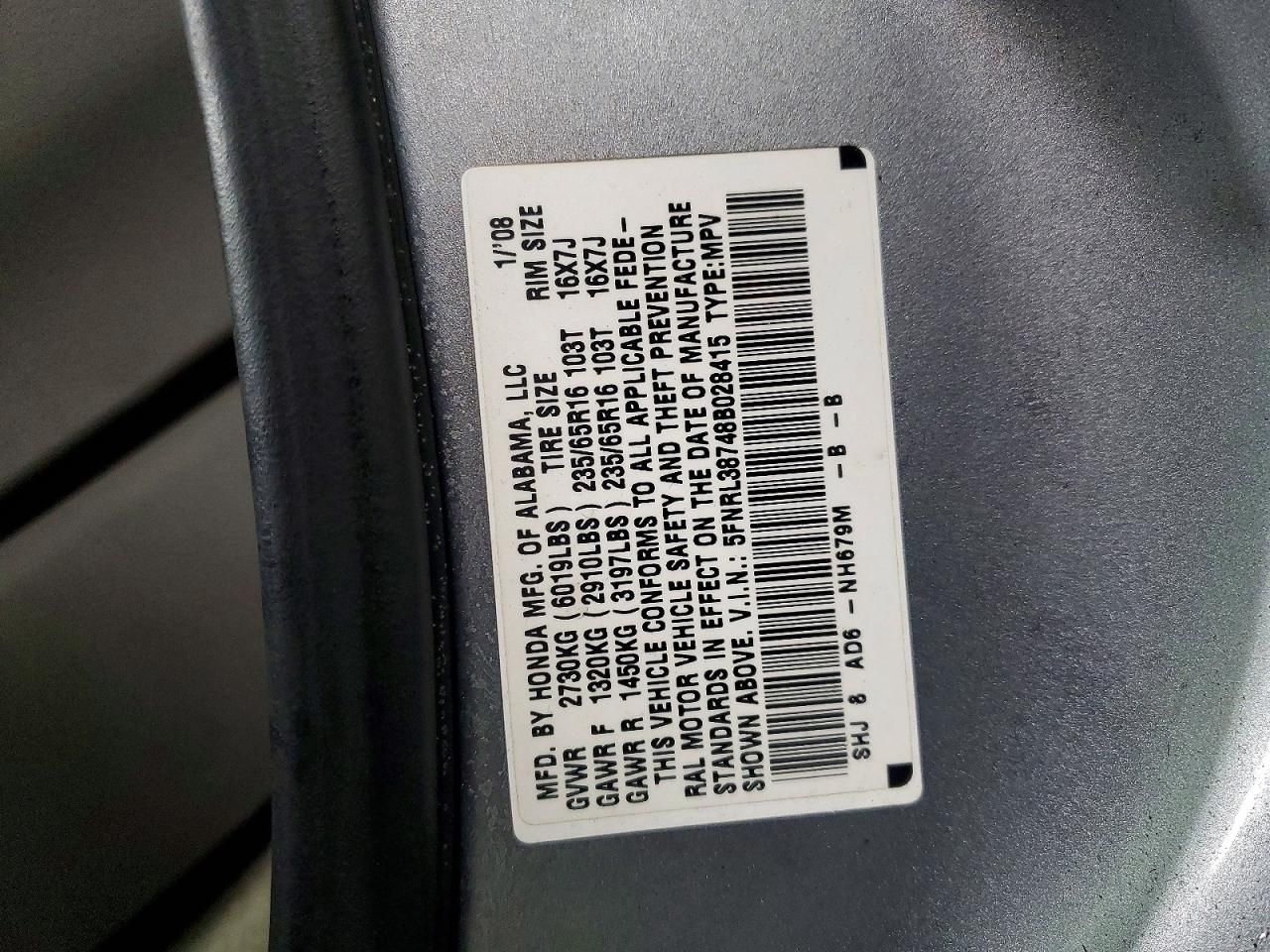 2008 Honda Odyssey exl