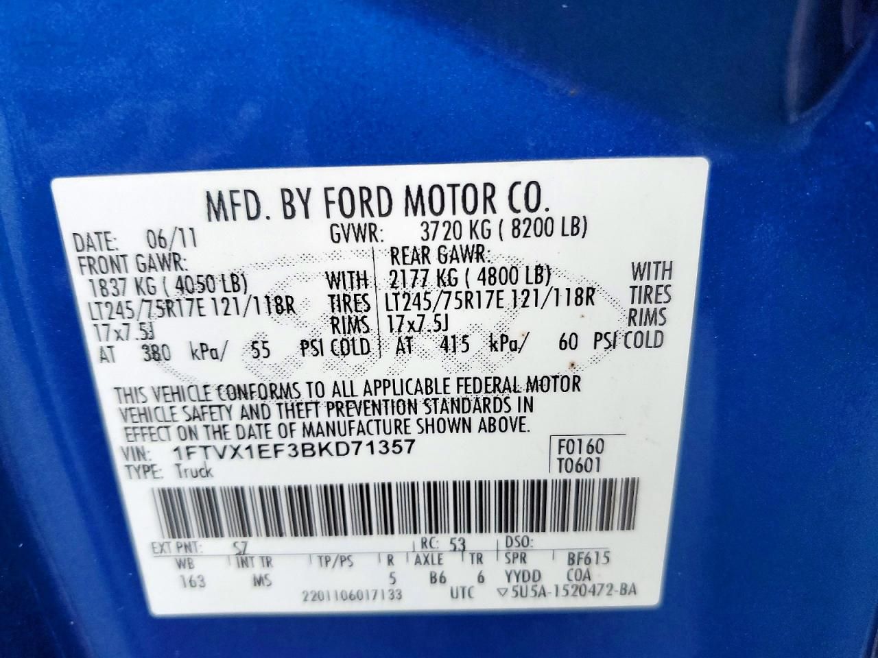 2011 Ford F150 Super cab