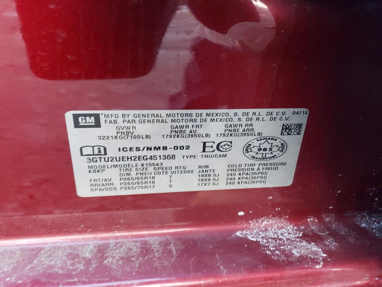 2014 GMC Sierra K1500 sle