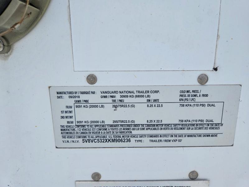 2019 Vanguard 2019 Vyvc Unknown-DRY Van Trailer