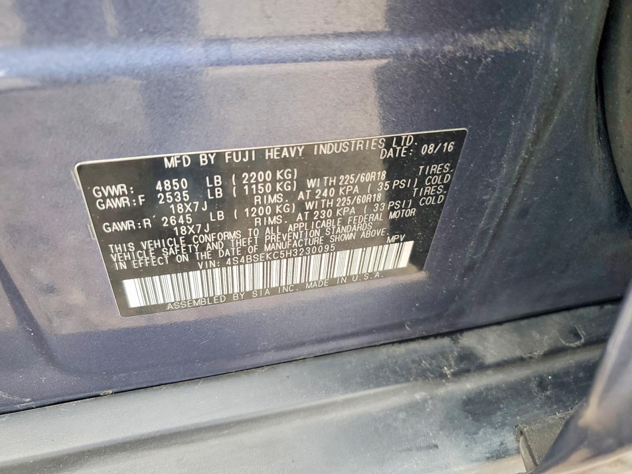 2017 Subaru Outback 3.6r Limited