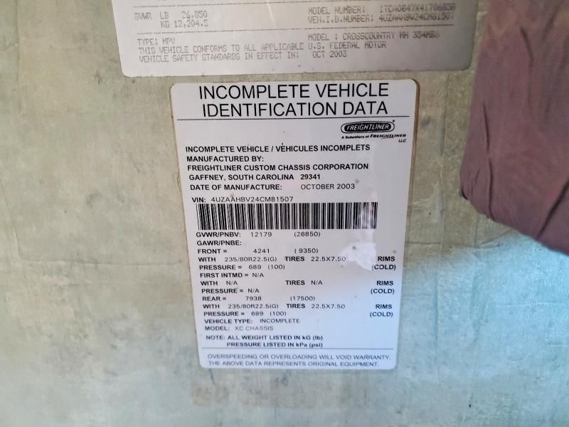 2004 Freightliner Chassis X Line Motor Home