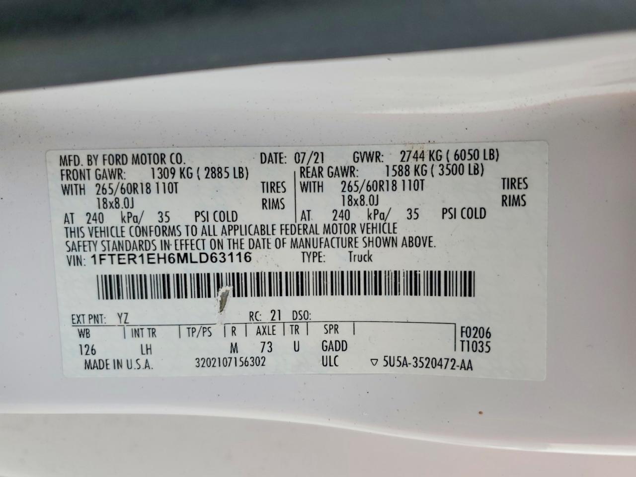 2021 Ford Ranger xl
