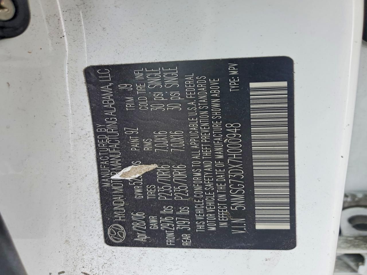 2007 Hyundai Santa fe gls