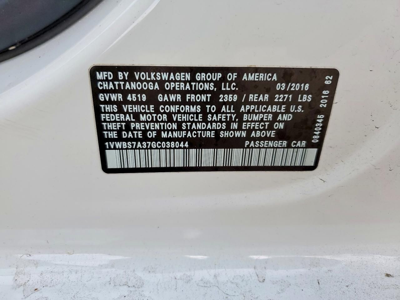 2016 Volkswagen Passat se