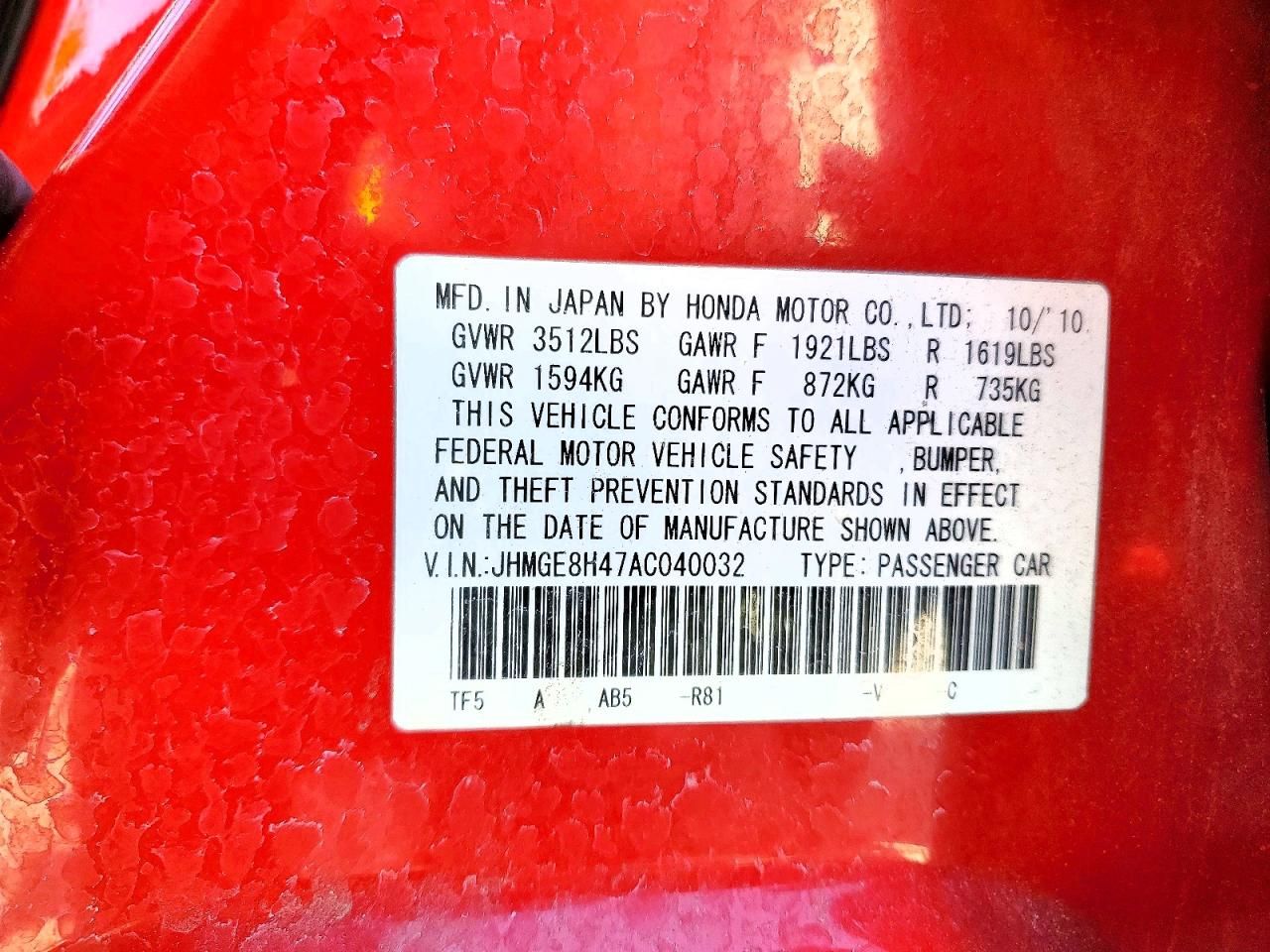 2010 Honda Fit Sport