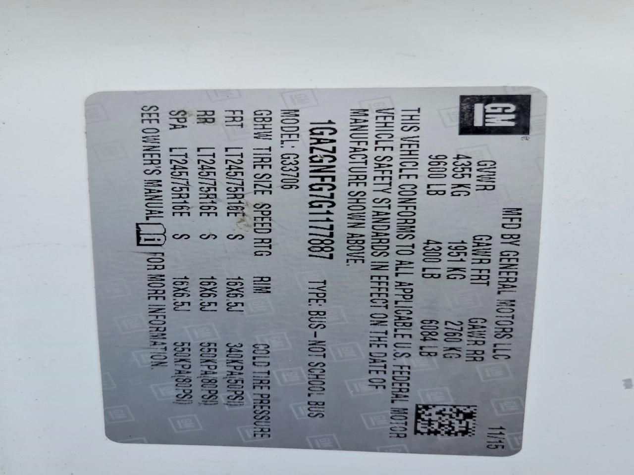 2016 Chevrolet Express G3500 ls