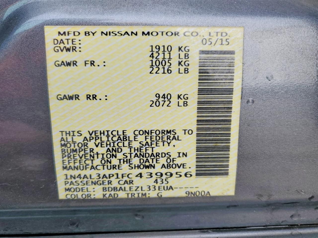 2015 Nissan Altima 2.5