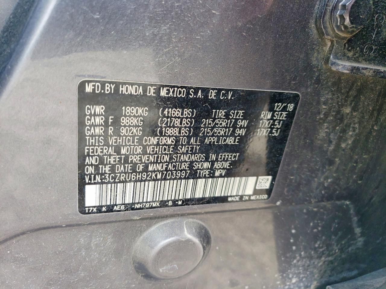 2019 Honda Hr-v Touring