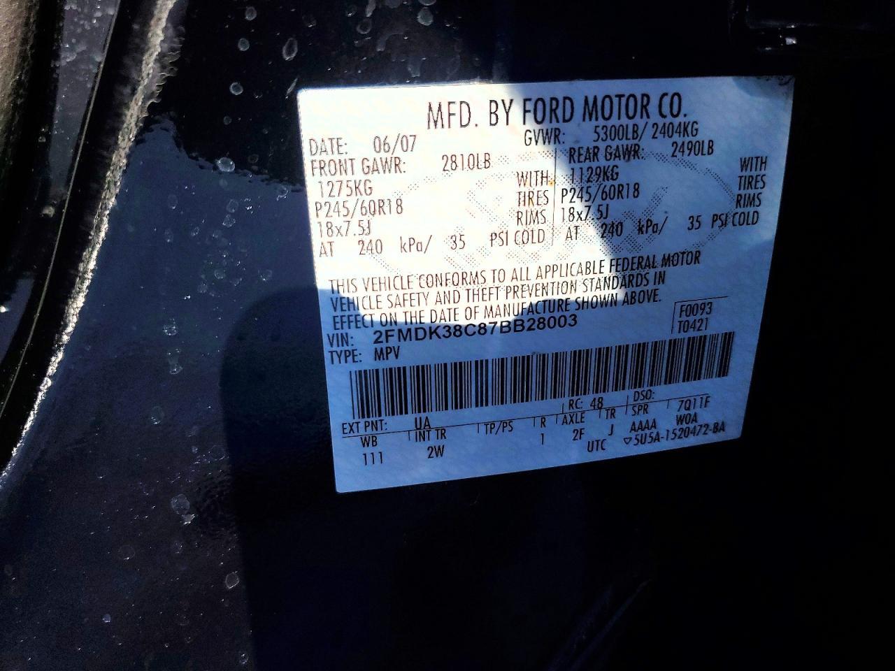 2007 Ford Edge sel