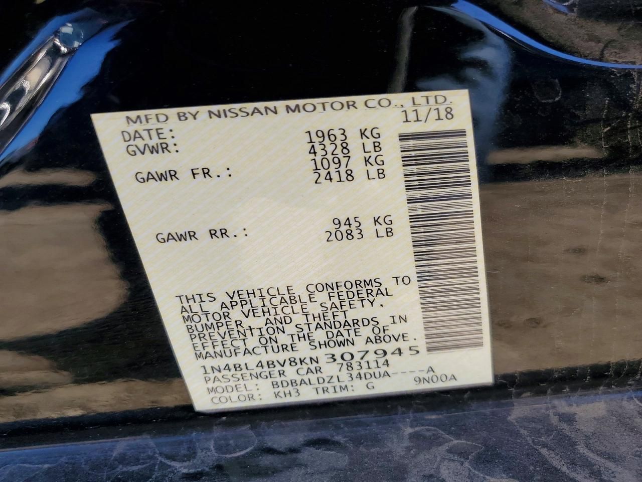 2019 Nissan Altima s