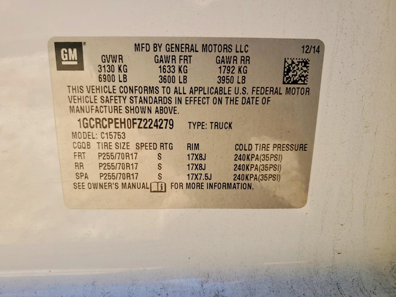 2015 Chevrolet Silverado C1500