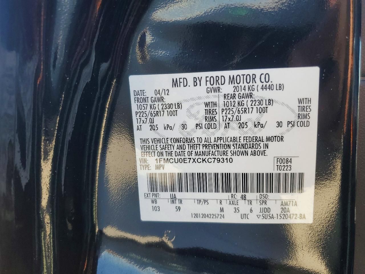 2012 Ford Escape Limited