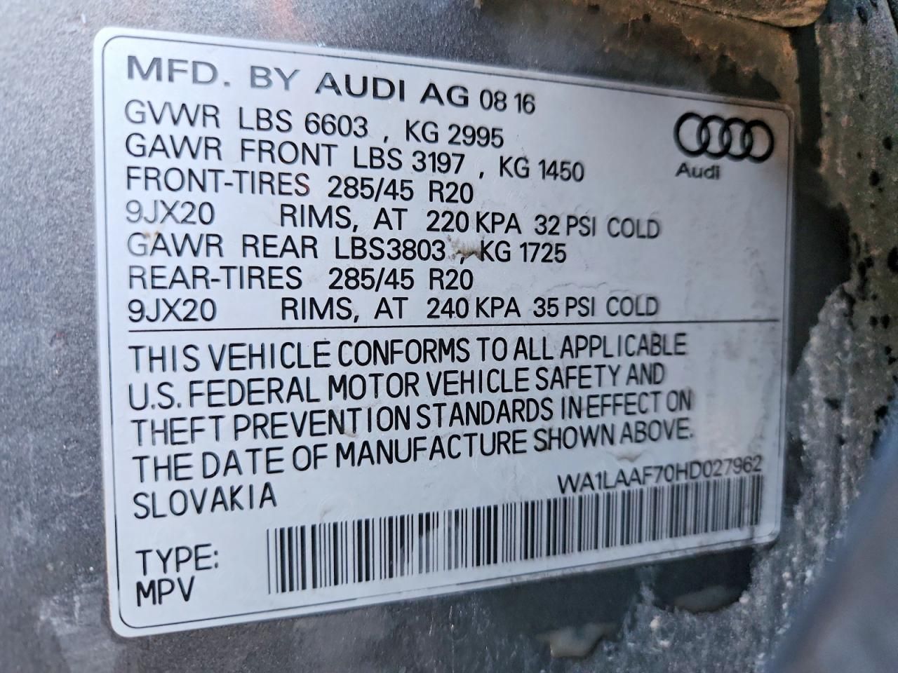 2017 Audi Q7 Premium Plus