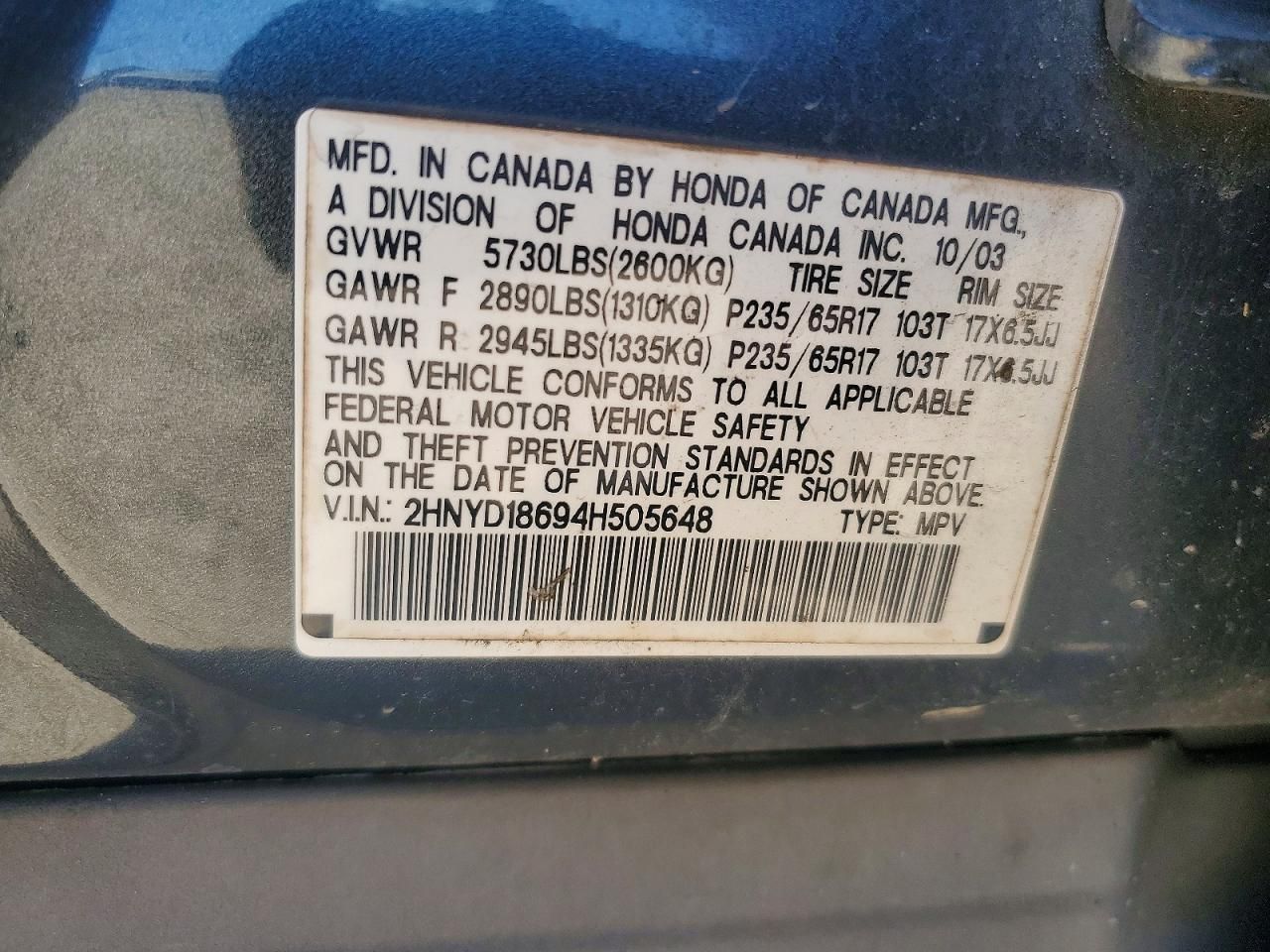 2004 Acura Mdx Touring