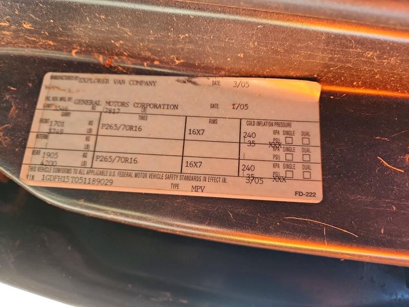 2005 GMC Savana rv G1500