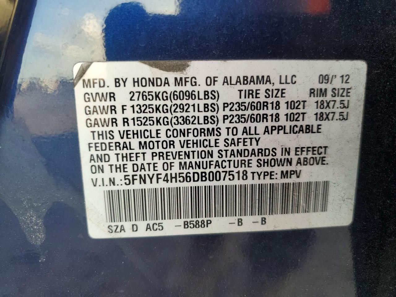 2013 Honda Pilot exl