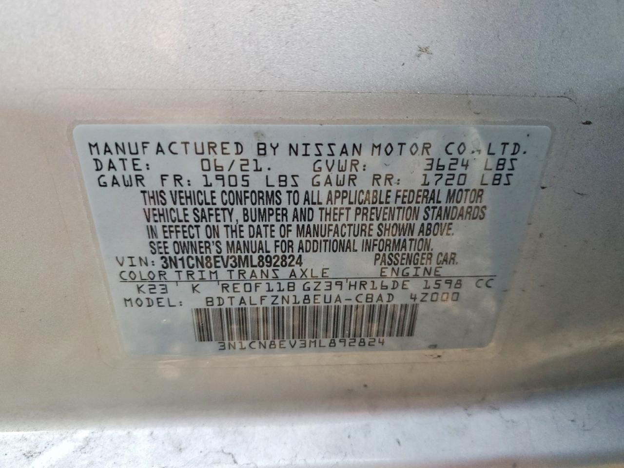 2021 Nissan Versa sv