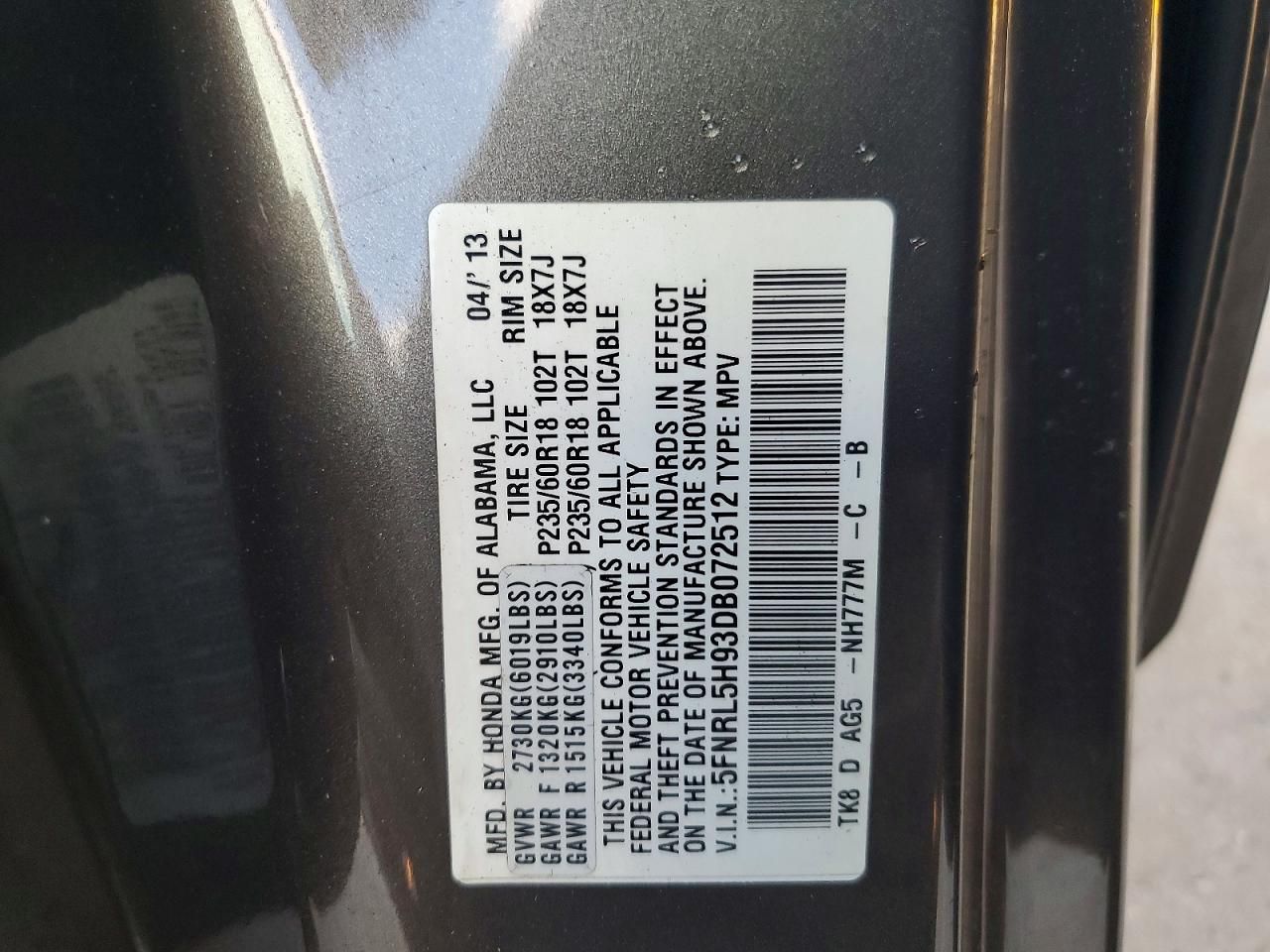 2013 Honda Odyssey Touring