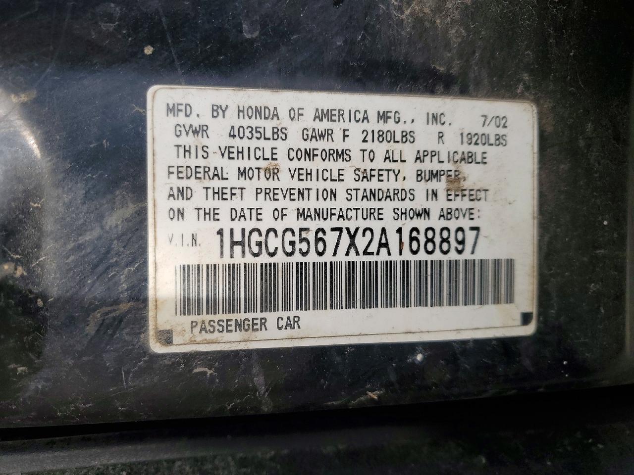 2002 Honda Accord se