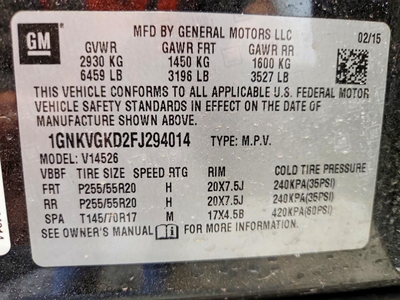 2015 Chevrolet Traverse lt