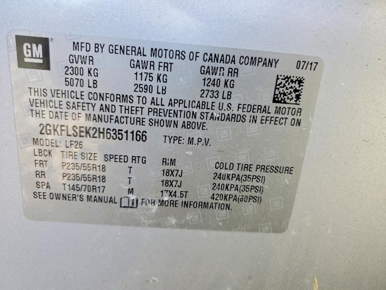 2017 GMC Terrain sle