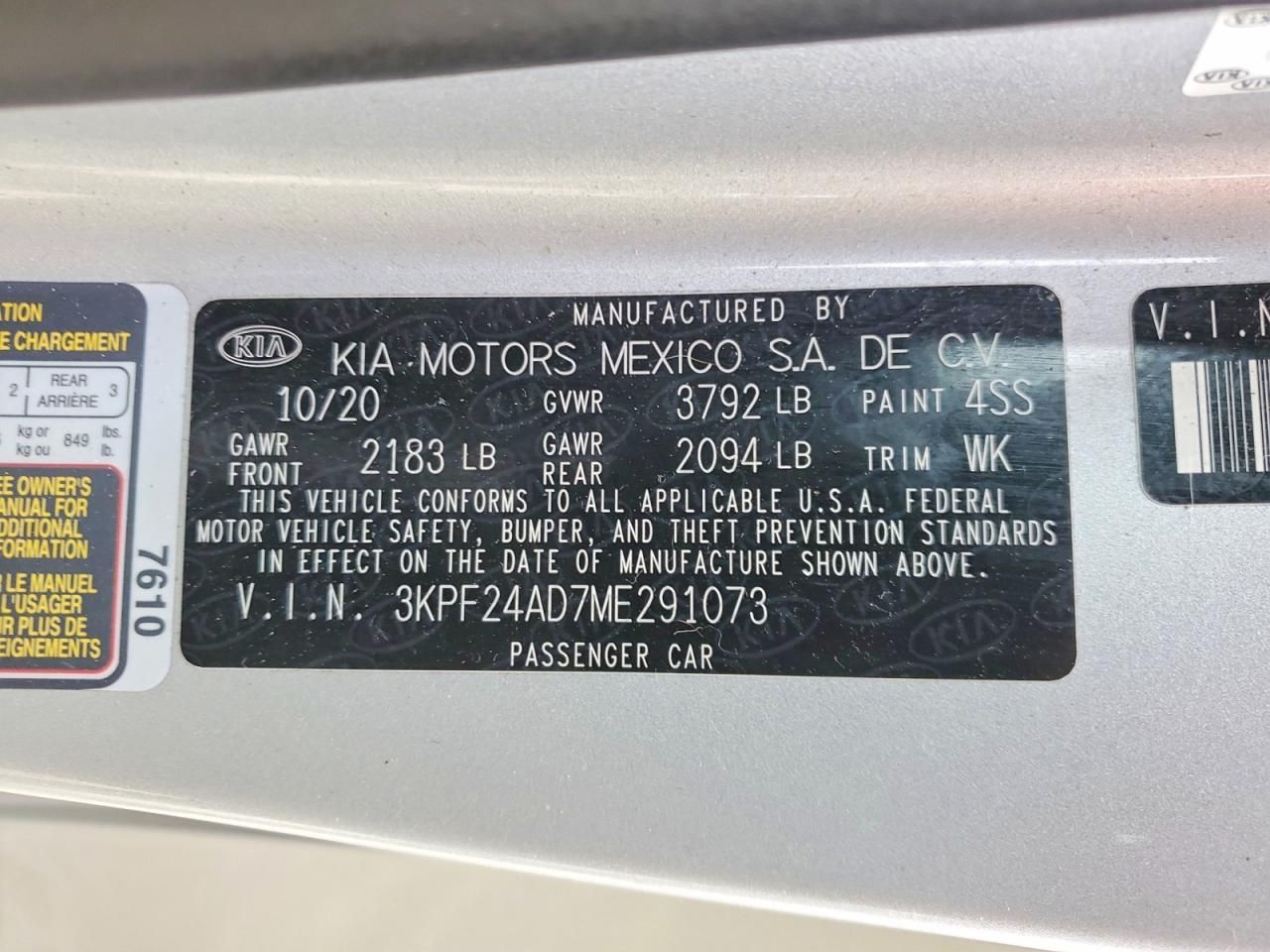 2021 KIA Forte fe
