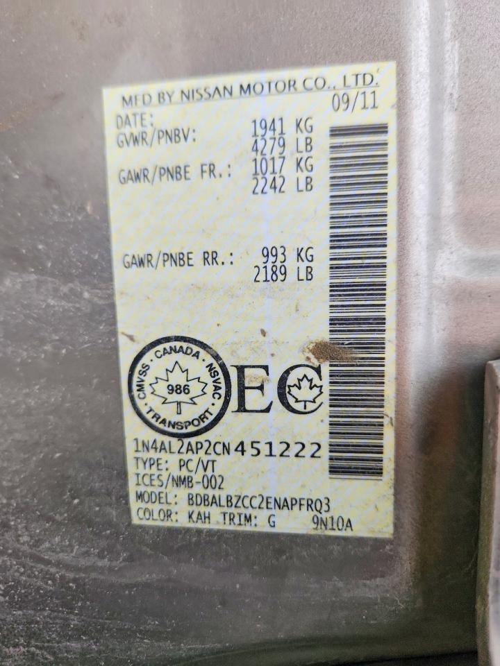 2012 Nissan Altima Base