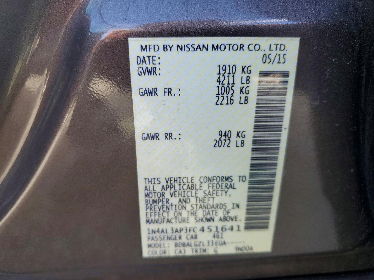 2015 Nissan Altima 2.5