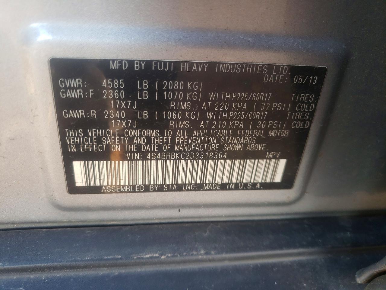 2013 Subaru Outback 2.5i Limited