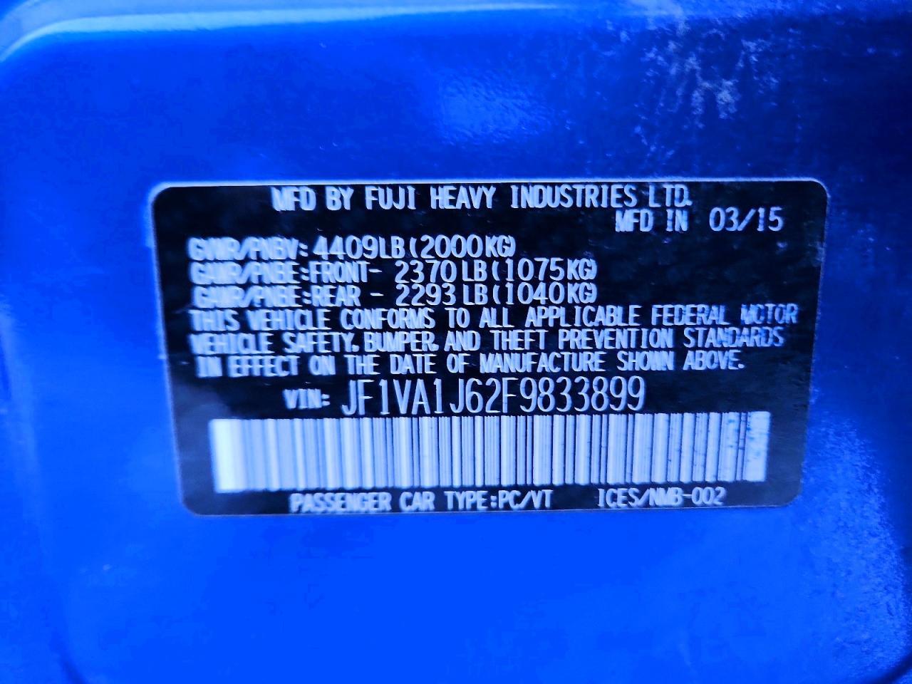 2015 Subaru Wrx Limited