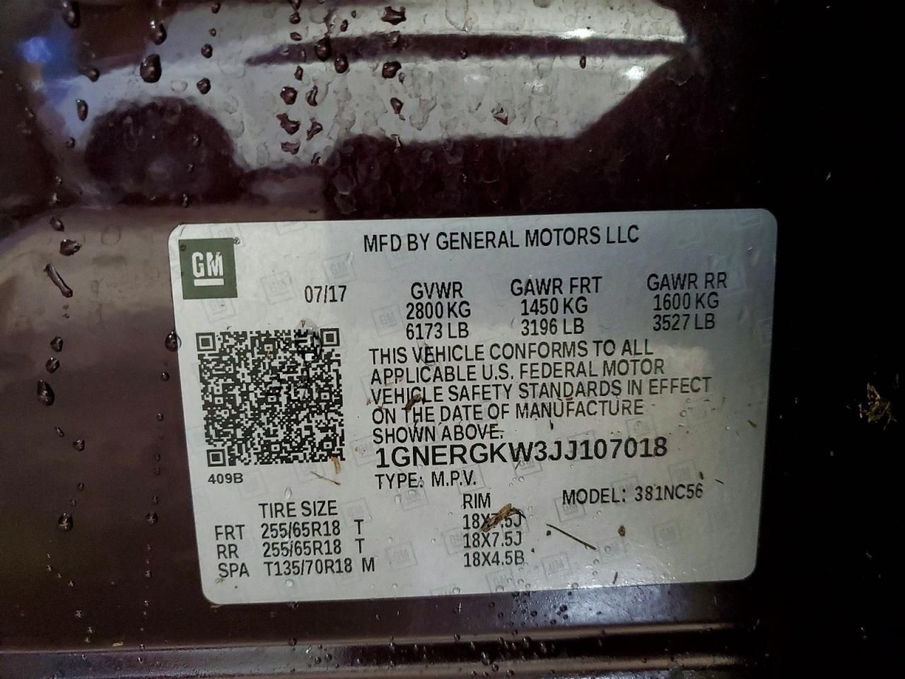 2018 Chevrolet Traverse lt