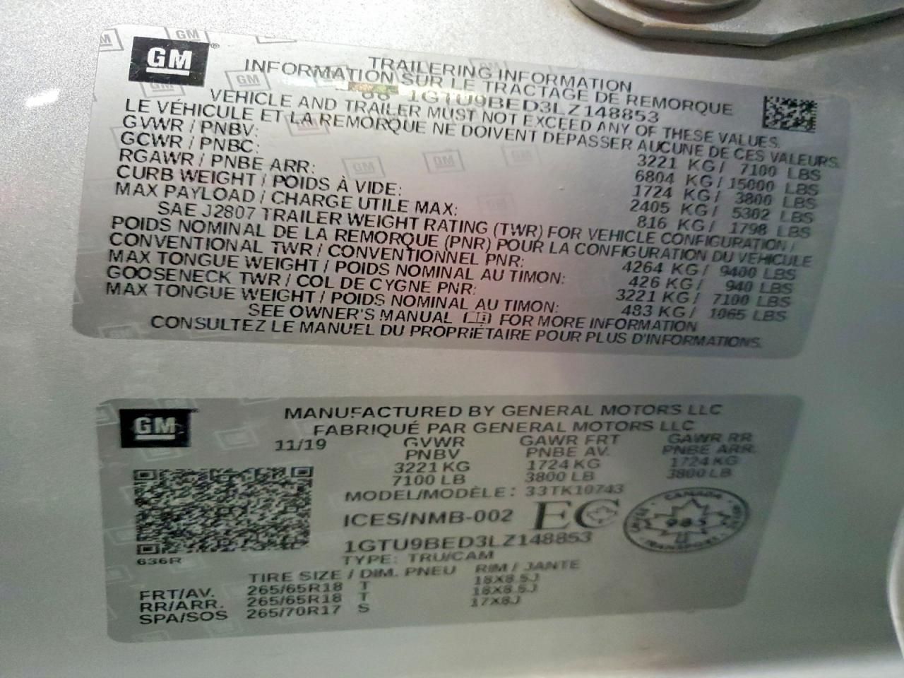 2020 GMC Sierra K1500 sle