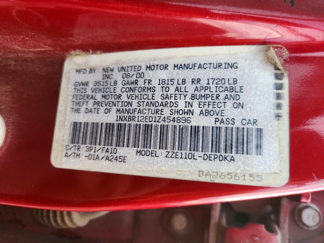 2001 Toyota Corolla ce