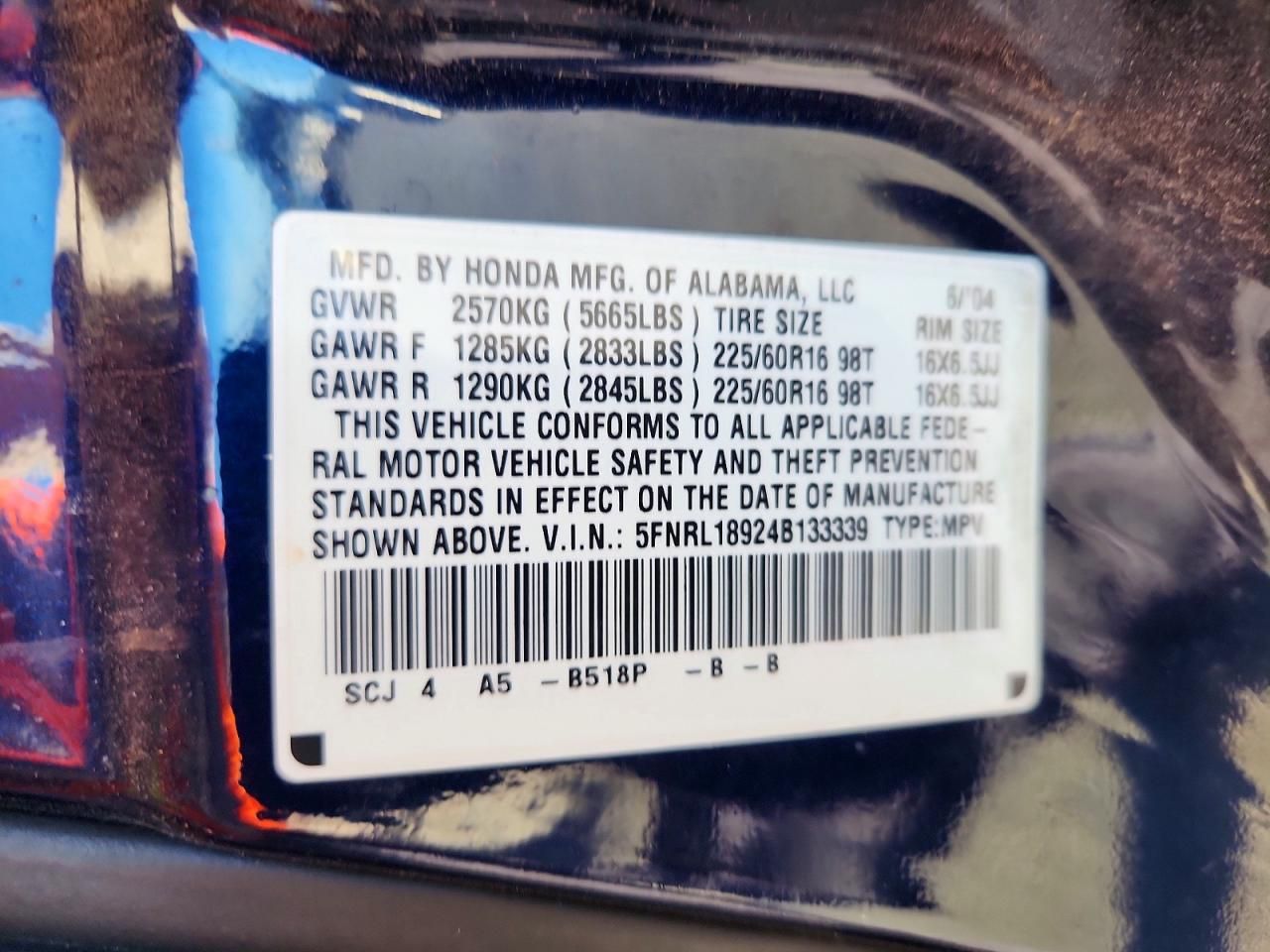 2004 Honda Odyssey exl