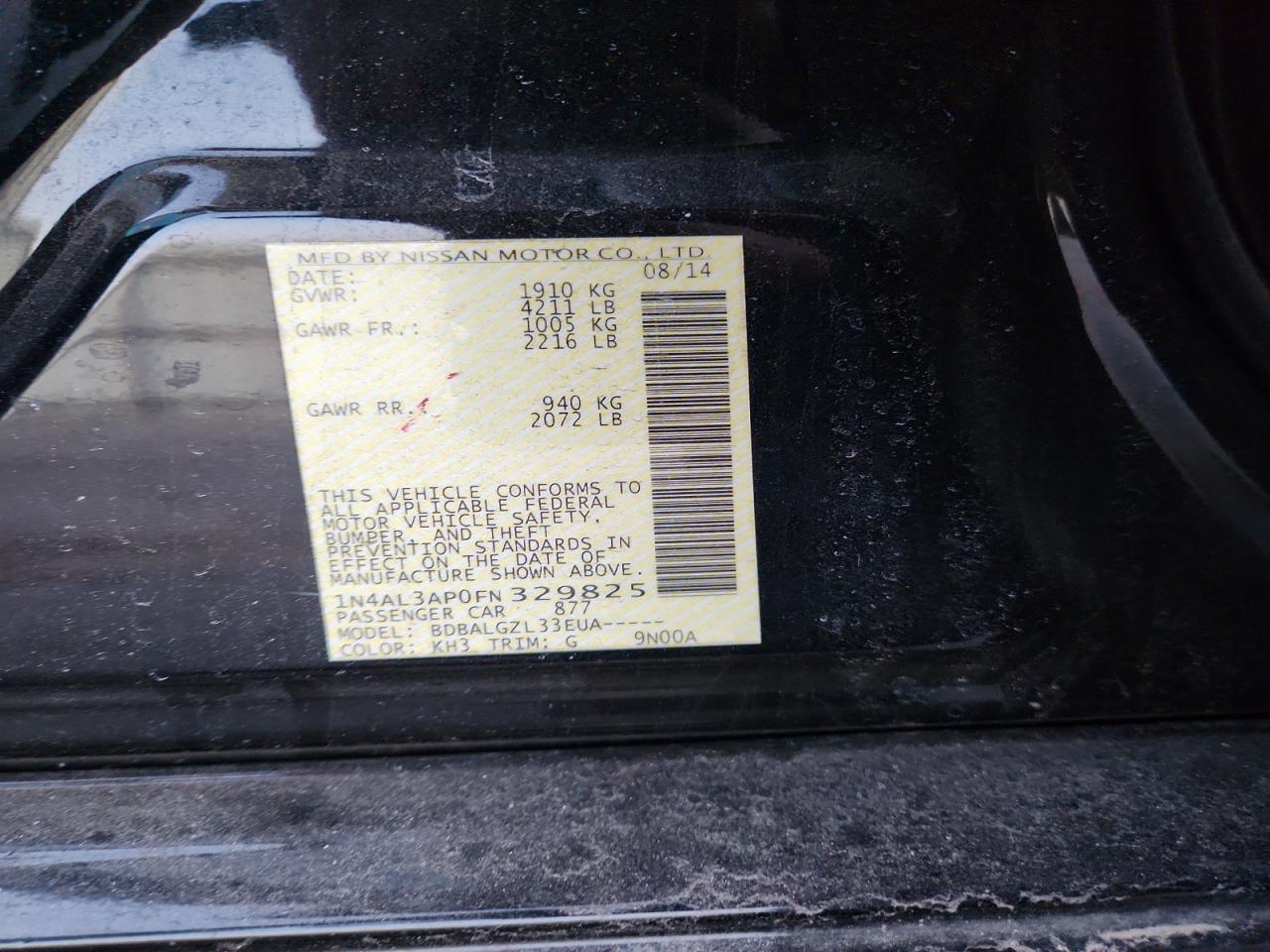 2015 Niss Altima 2.5 s