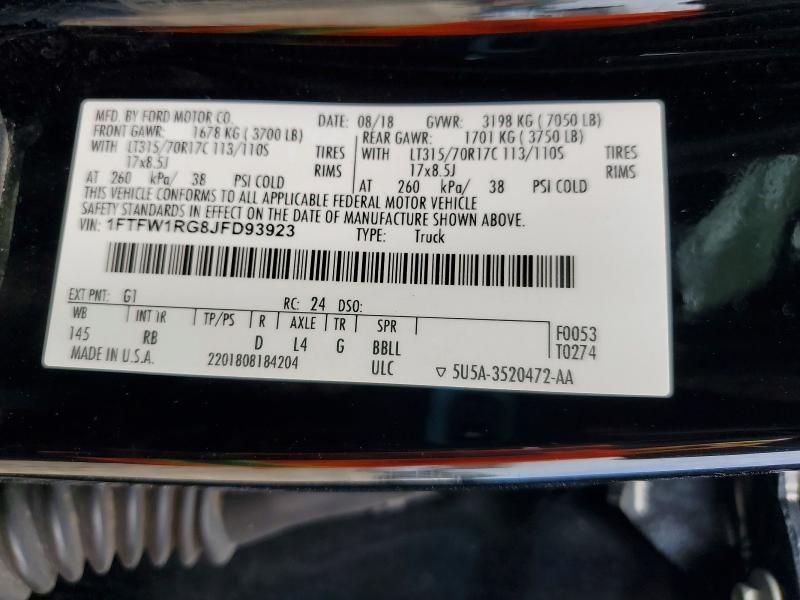 2018 Ford F150 Raptor