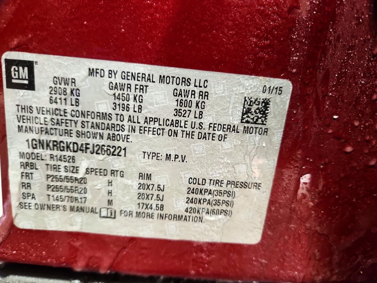 2015 Chevrolet Traverse lt