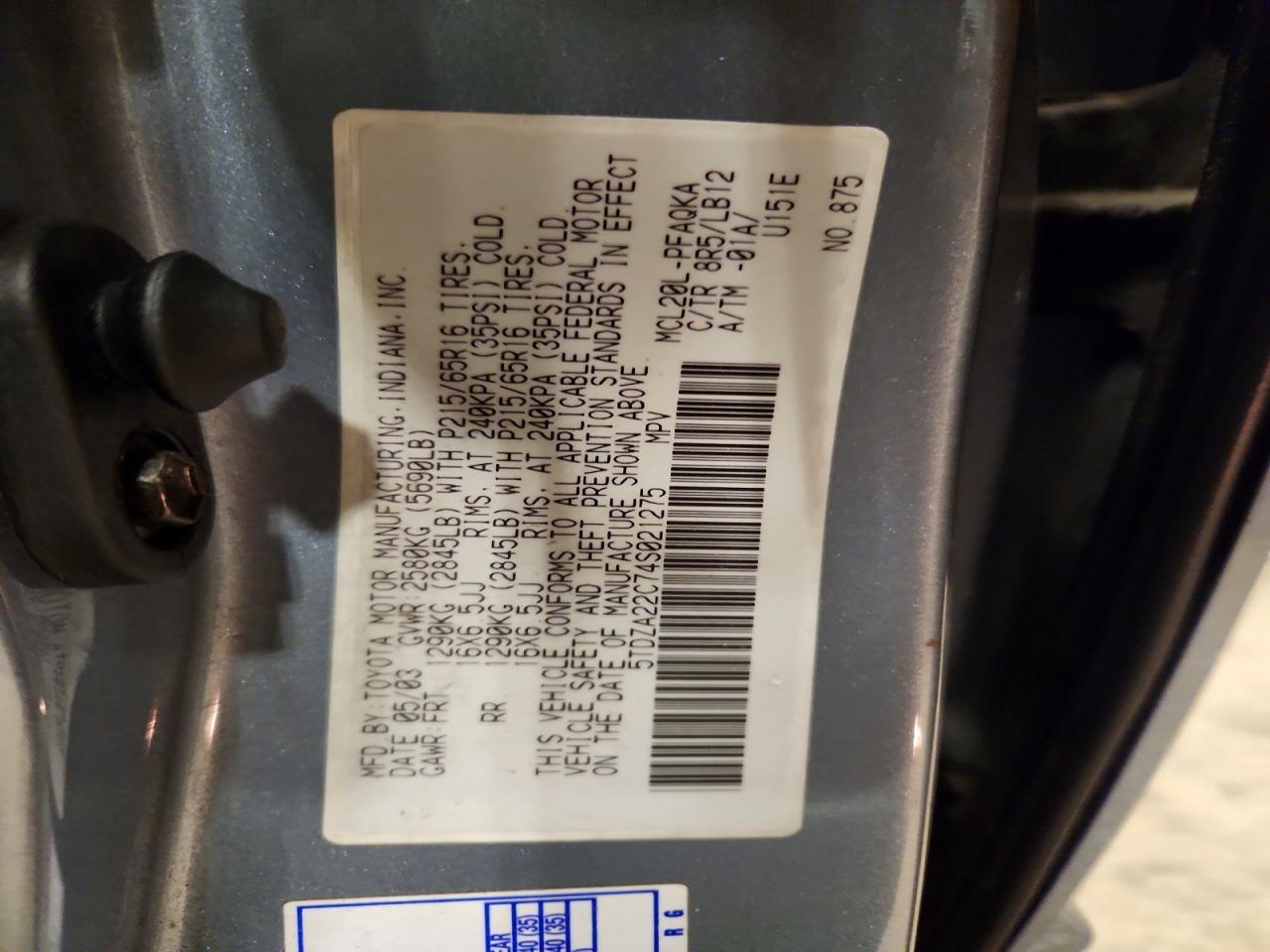 2004 Toyota Sienna xle