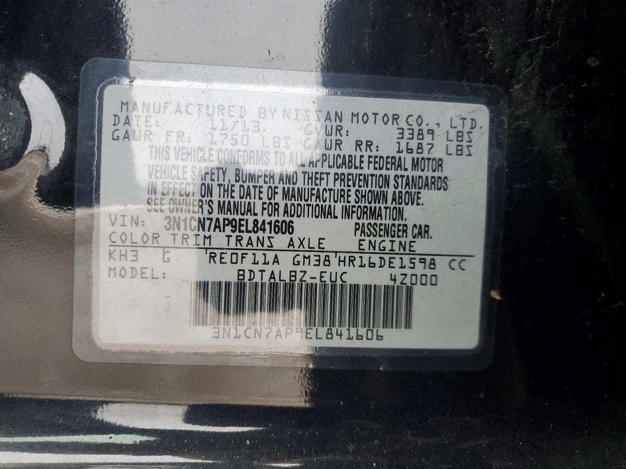 2014 Nissan Versa s