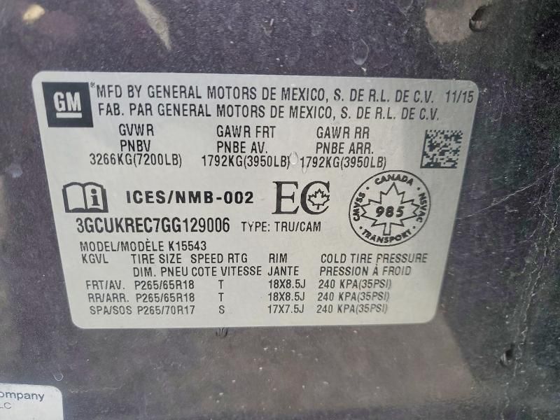 2016 Chevrolet Silverado K1500 LT