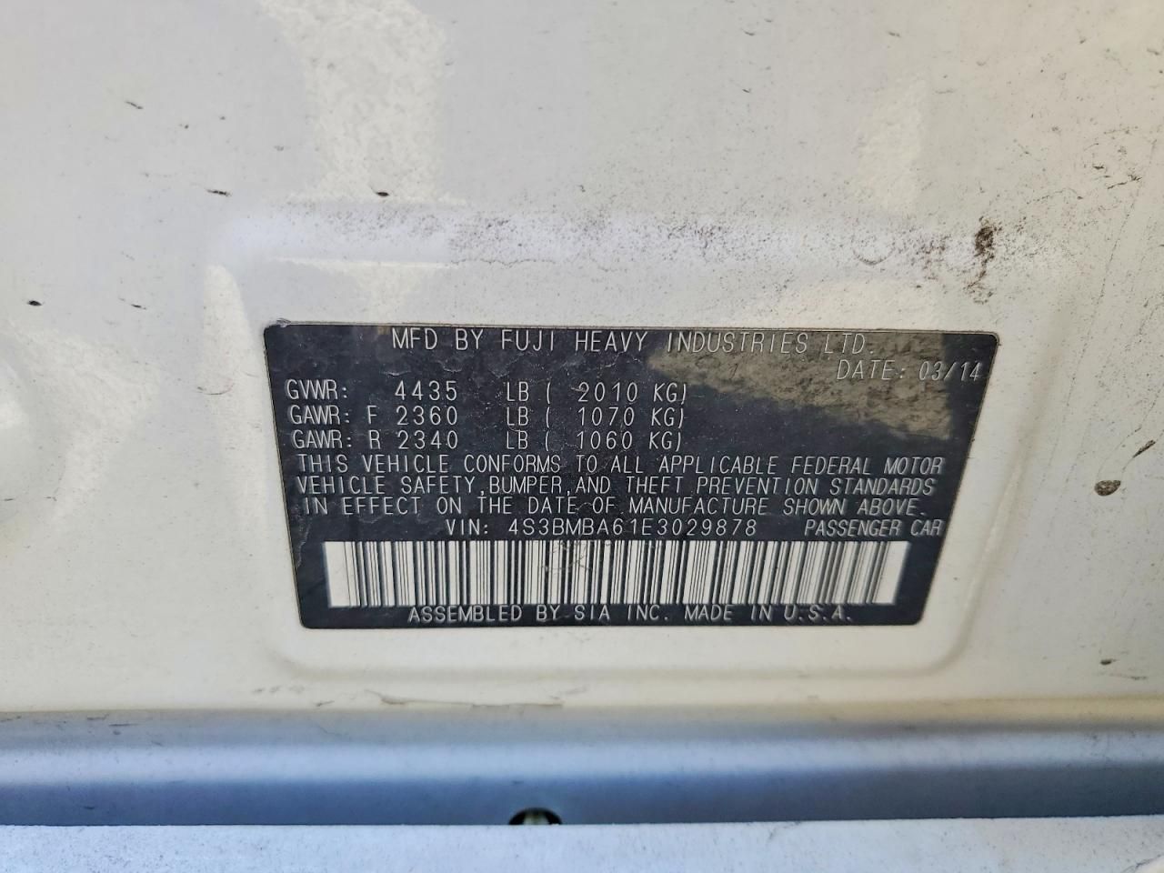 2014 Subaru Legacy 2.5i