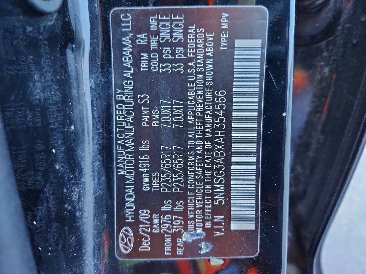 2010 Hyundai Santa fe gls