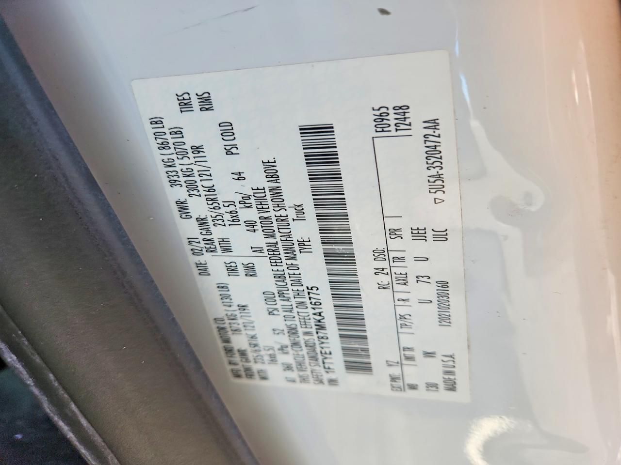 2021 Ford Transit T-150 Delivery Van