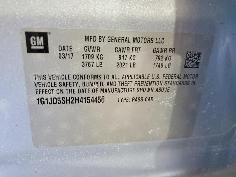 2017 Chevrolet Sonic lt