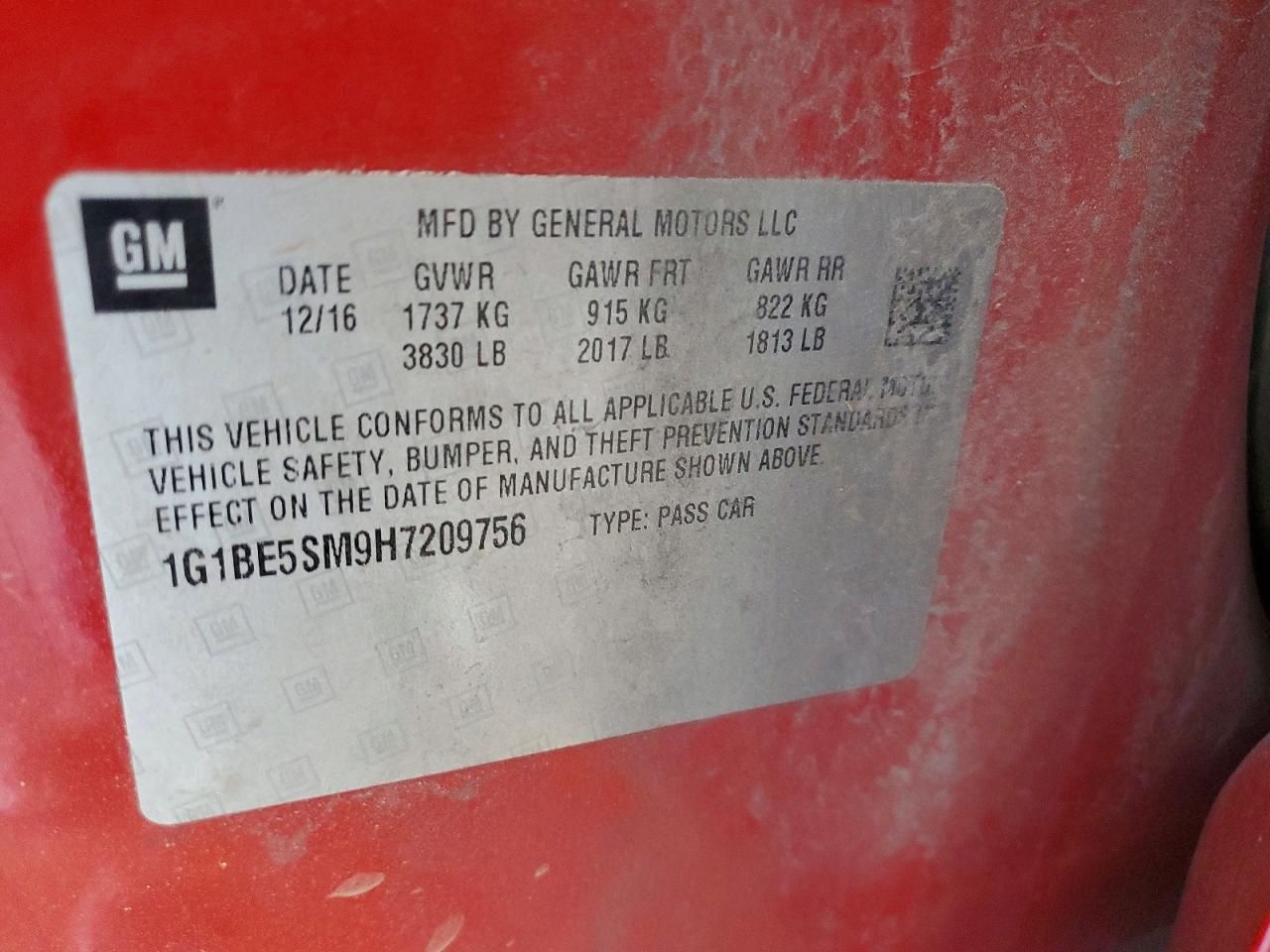 2017 Chevrolet Cruze lt