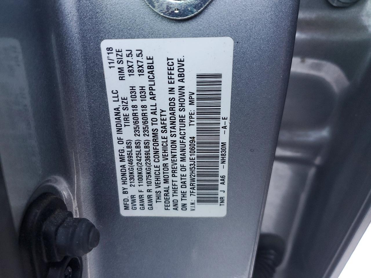 2018 Honda Cr-v ex